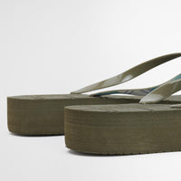 Olive/Ancient Tartan Barbour Tilda Toe Post Sandal HEEL