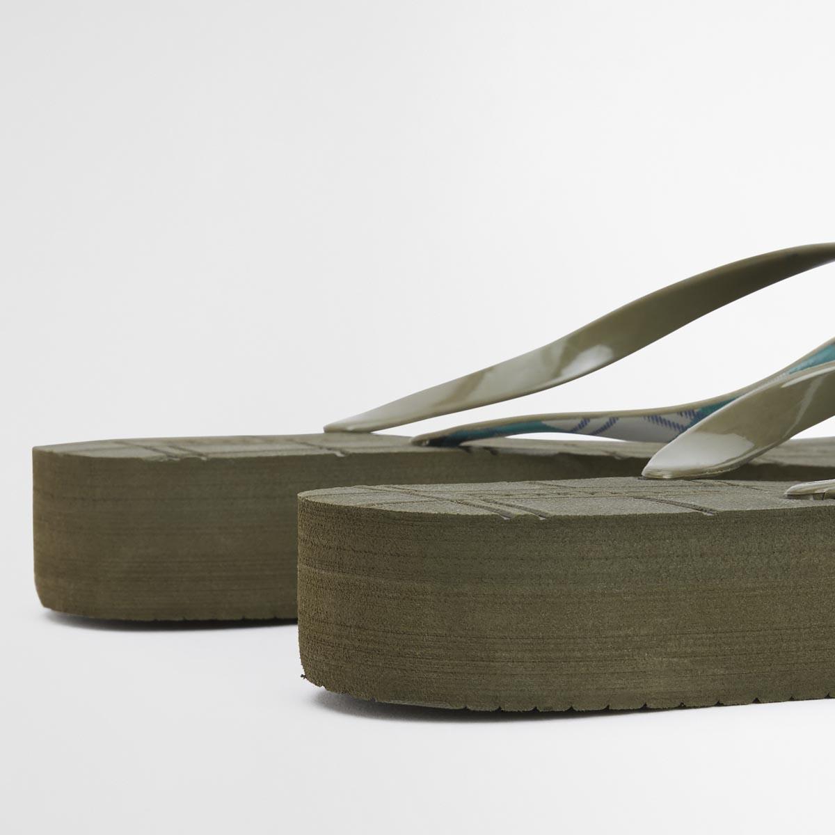 Olive/Ancient Tartan Barbour Tilda Toe Post Sandal HEEL