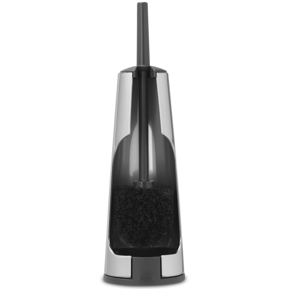 Matt Steel Brabantia Toilet Brush and Holder Rear
