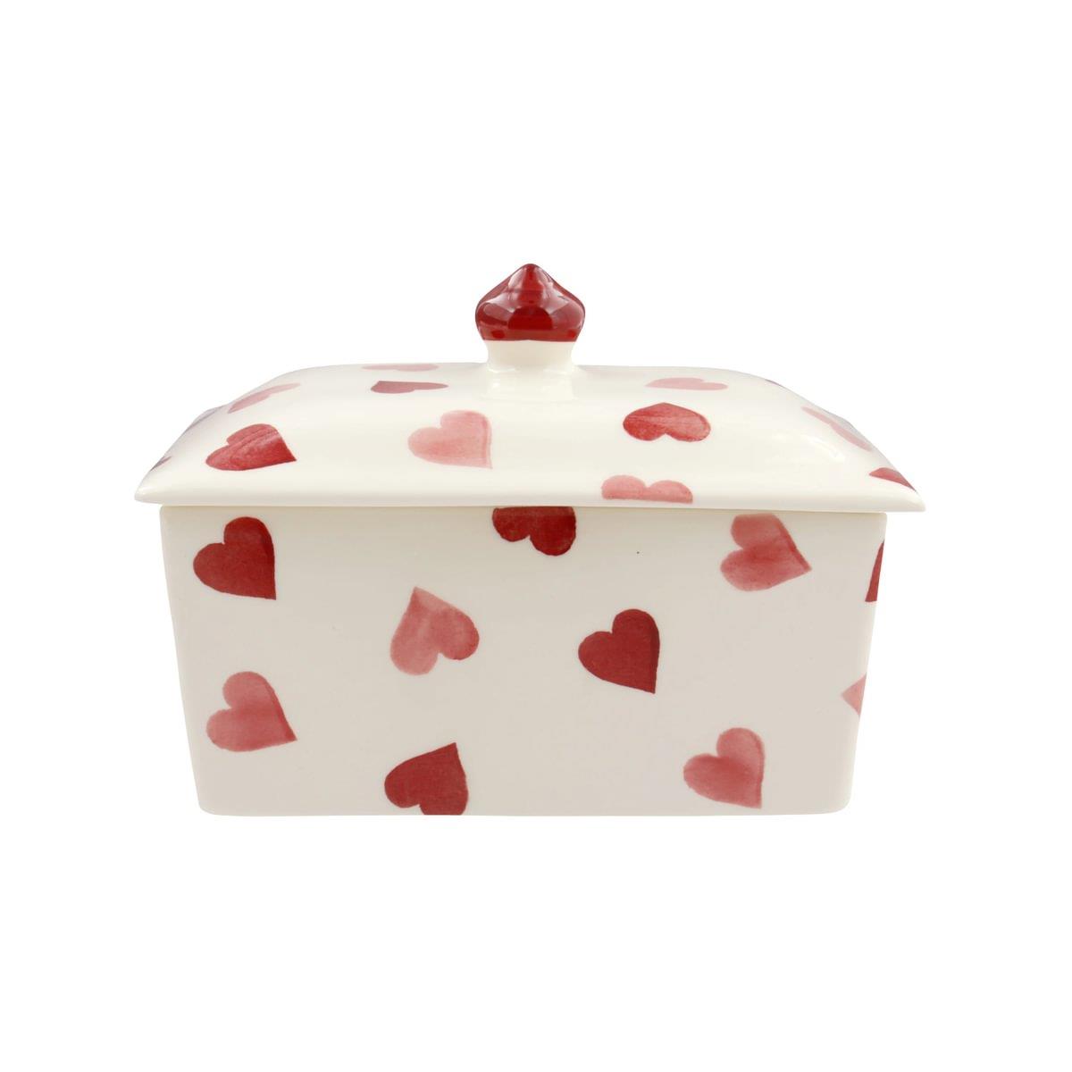 Emma Bridgewater Pink Hearts Small Butter Dish