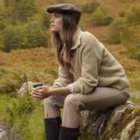 Oatmeal Multi Check Barbour Woodside Shirt Model Lifestyle