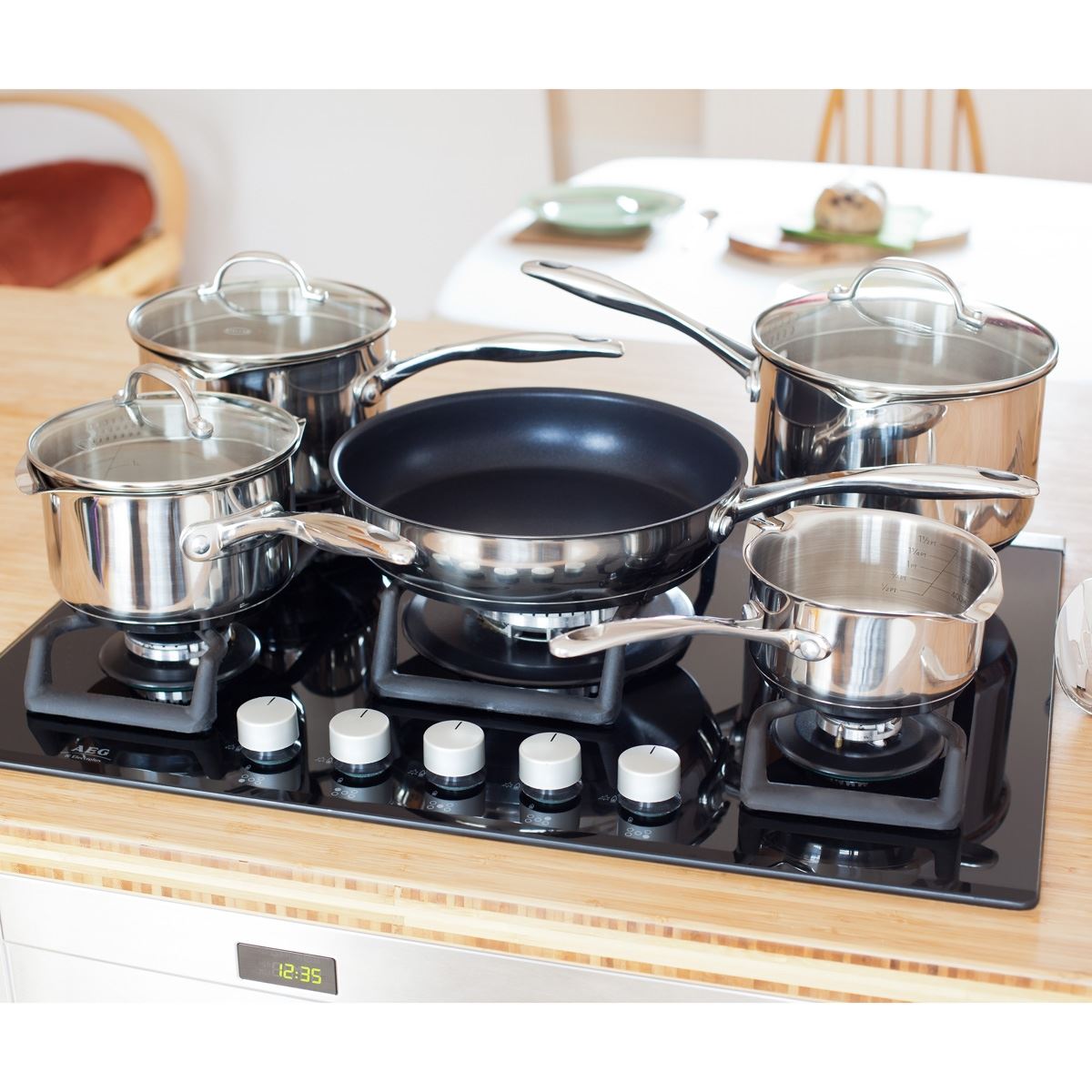 Stellar 7000 5 Piece Draining Saucepan Set S7C1D