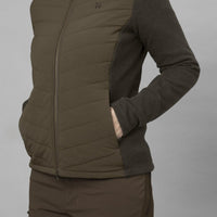 Willow Green Harkila Womens Sandhem Pro Insulated Cardigan Pocket Detail