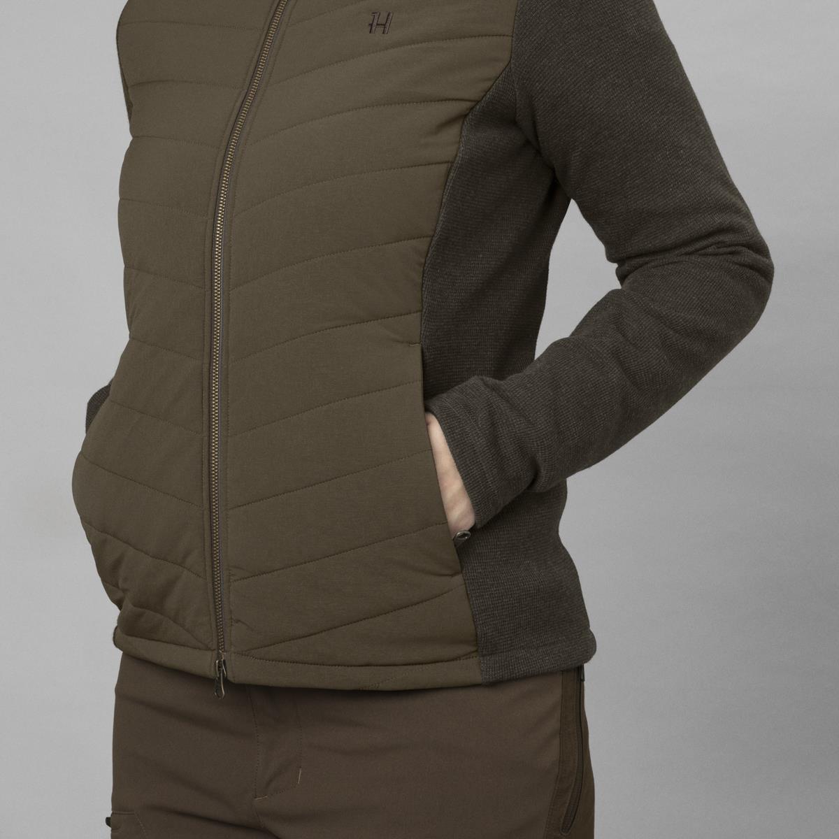 Willow Green Harkila Womens Sandhem Pro Insulated Cardigan Pocket Detail