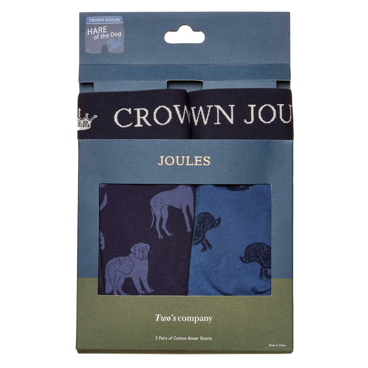 Navy  Joules Mens Crown Joules Boxers 2 Pack