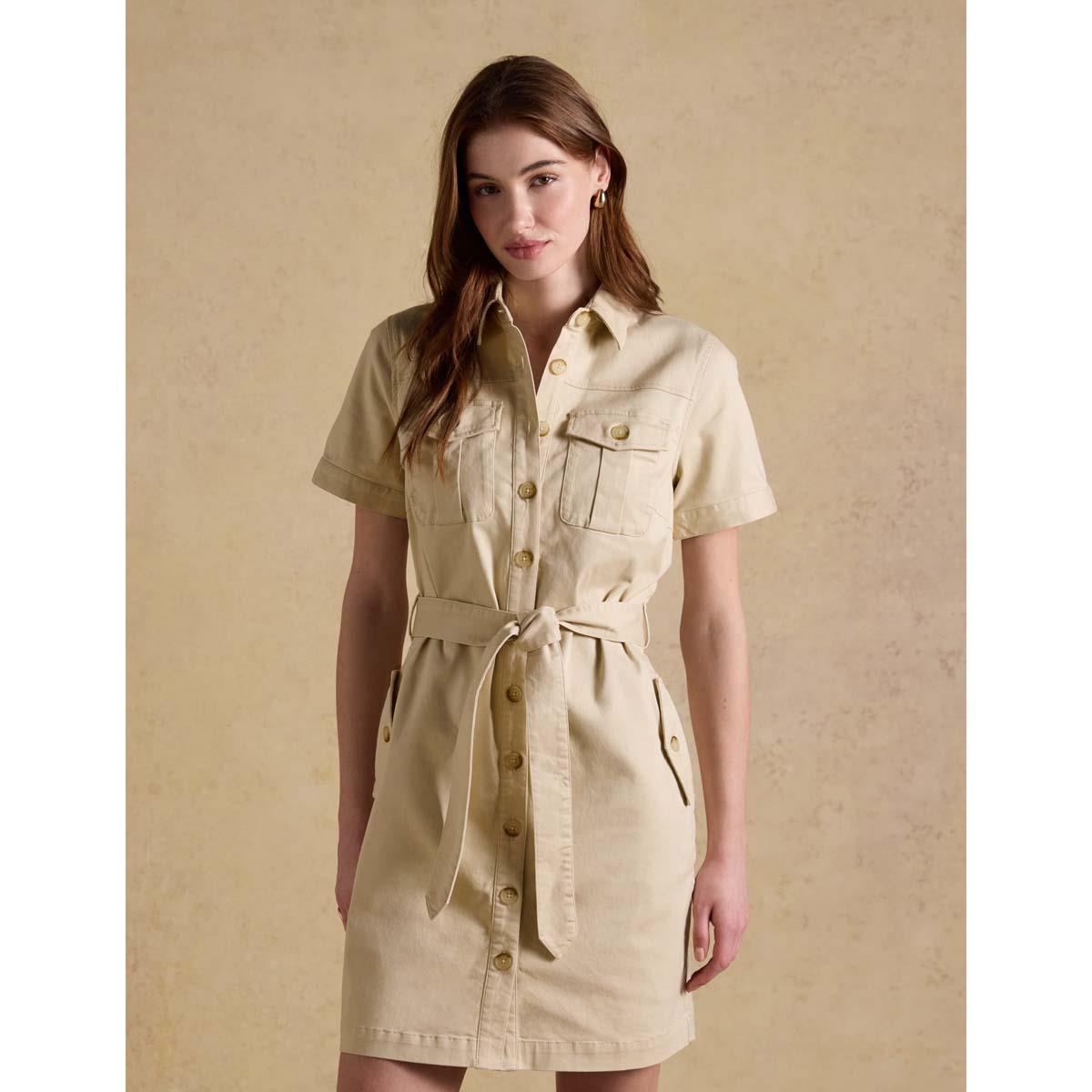Sandshell Joules Womens Meredith Chino Dress On Model