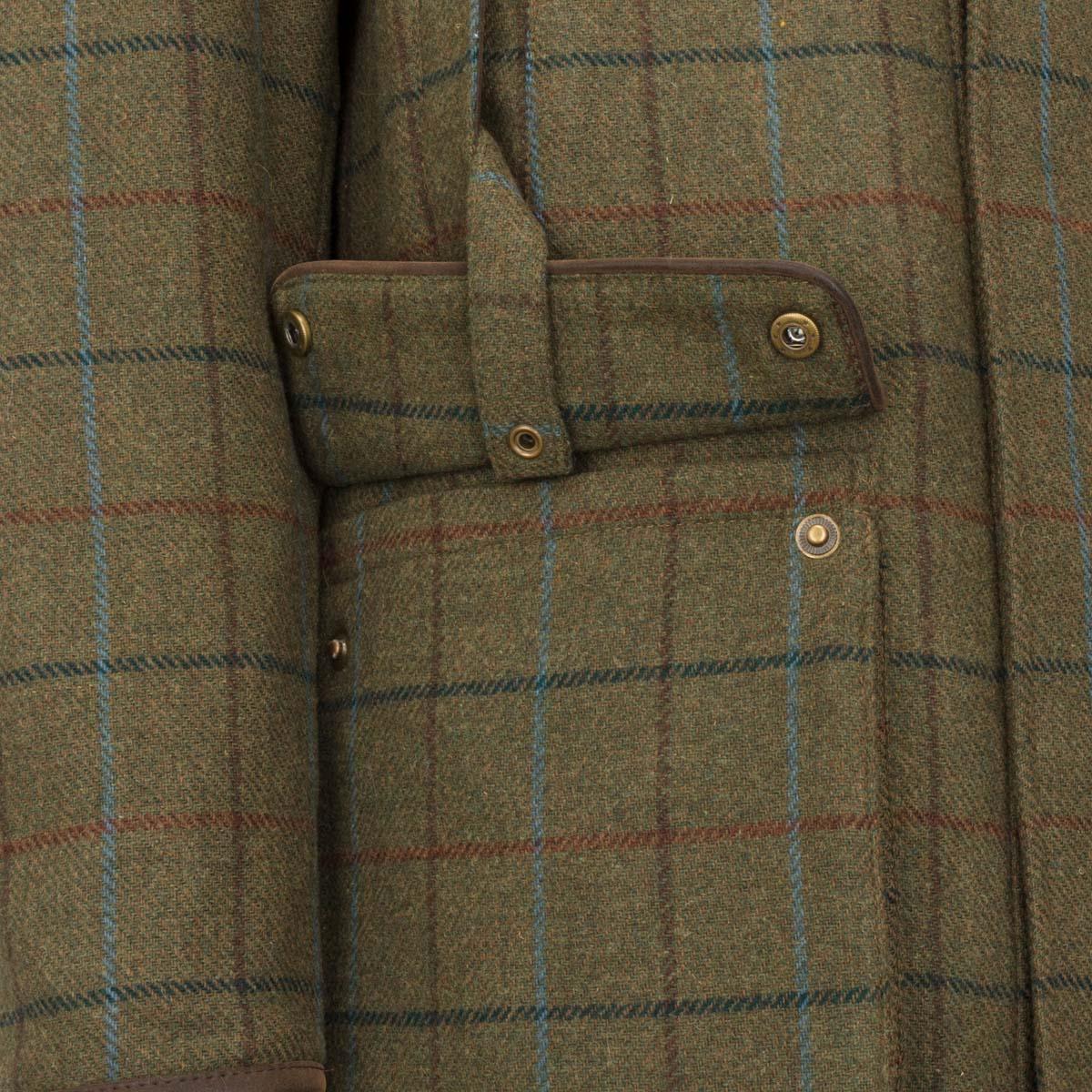 Green/Blue Hoggs Of Fife Mens Kingussie Tweed Field Coat Pocket