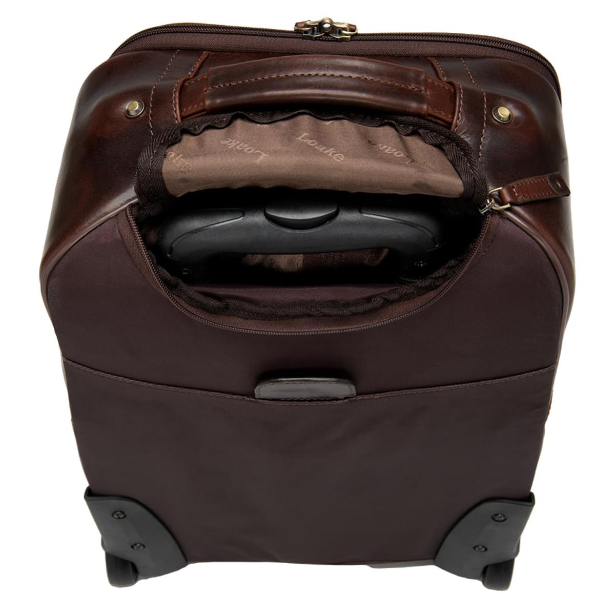 Brown Veg Tanned Calf Loake Paris Wheeled Suitcase Back