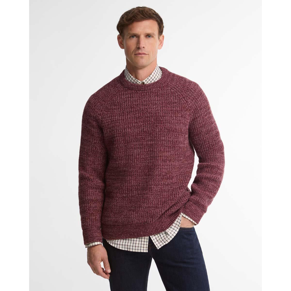 MAUVE Barbour Mens Horseford Crew Jumper FRONT