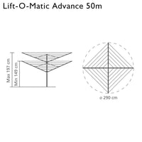 Brabantia Rotary Lift-O-Matic Advance With Cover And Peg Bag