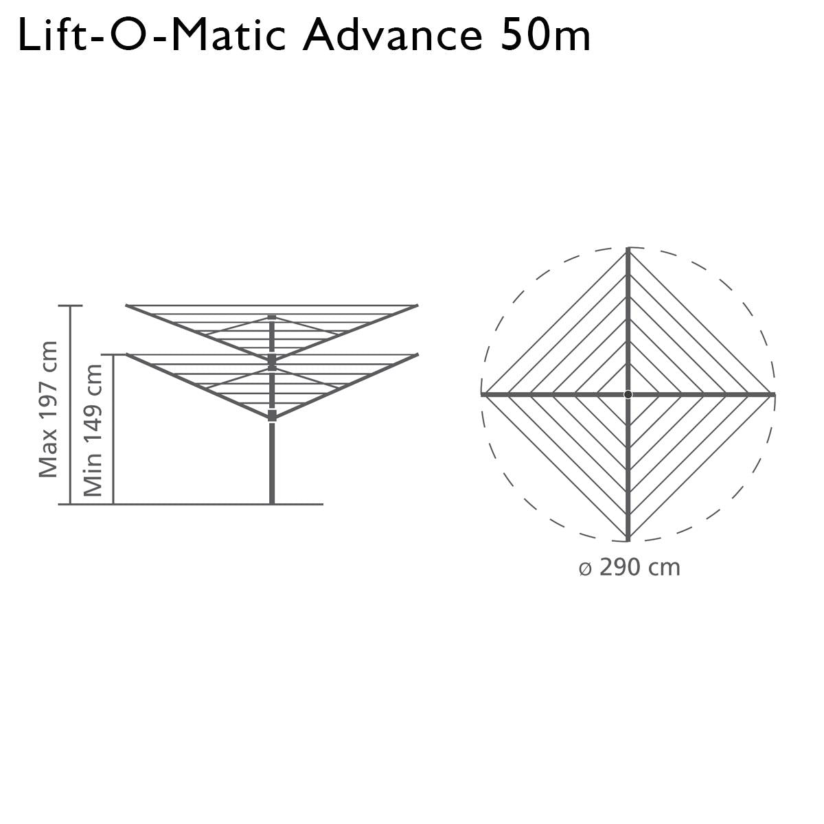 Brabantia Rotary Lift-O-Matic Advance With Cover And Peg Bag