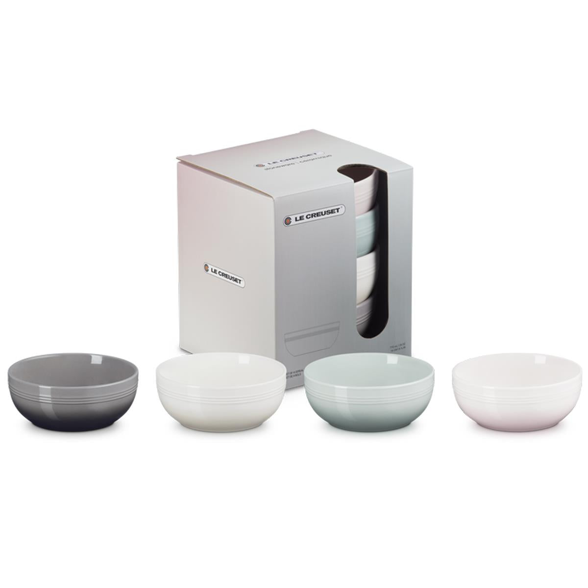Le Creuset Stoneware Coupe Set of 4 Cereal Bowls with box