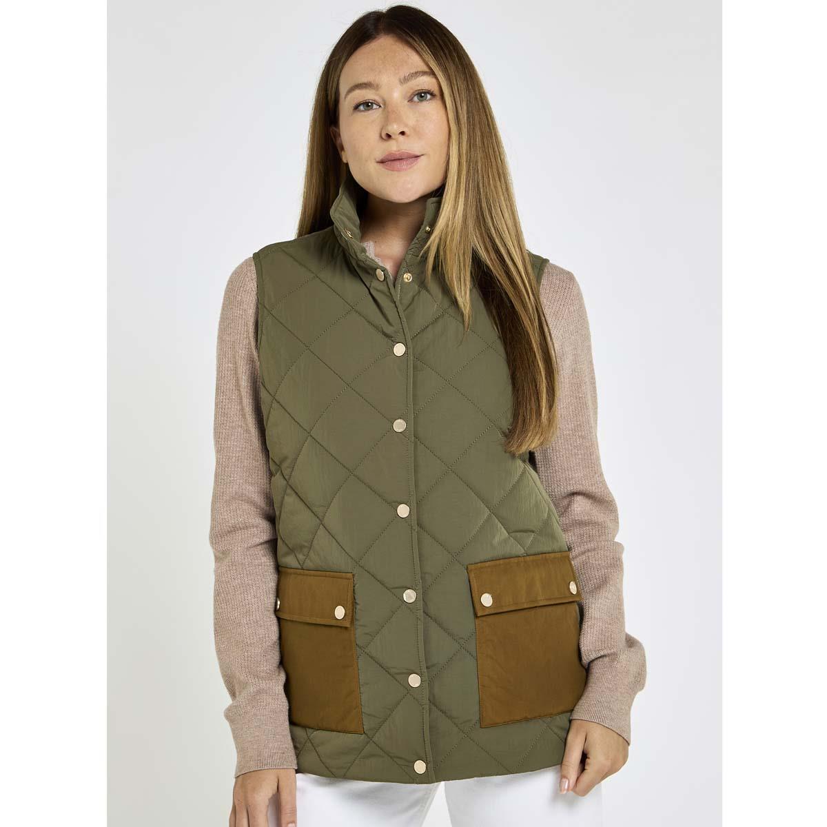Kelp Dubarry Womens Clashmore Quilted Gilet On Model