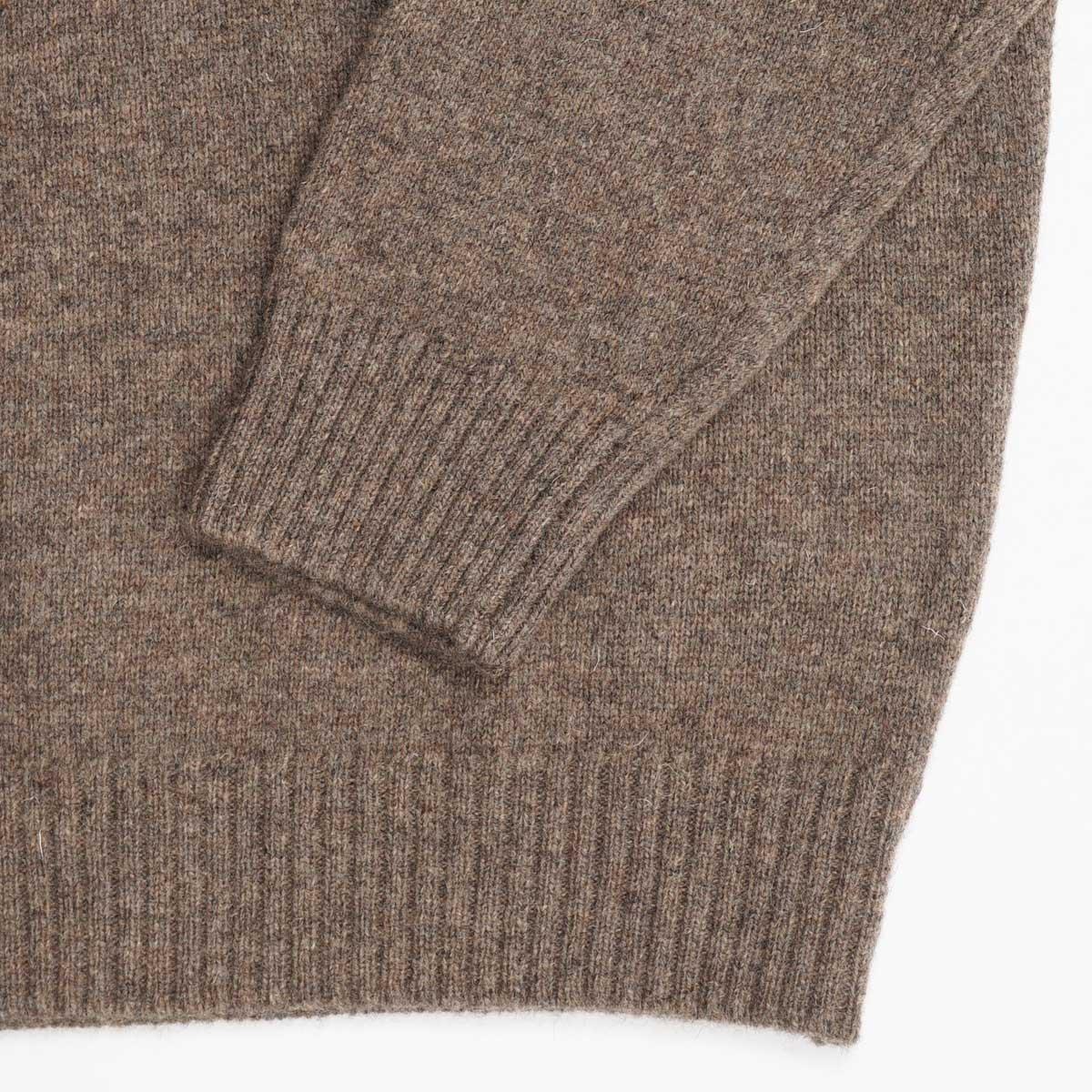 Albert and Maurice Netherton Zip Neck Lambswool Jumper Taupe