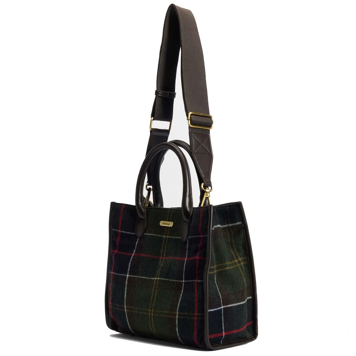 Classic Tartan Barbour Womens Barrhill Tartan Tote Bag Strap