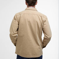 Dark Stone Barbour Mens Lingfield Canvas Overshirt Back