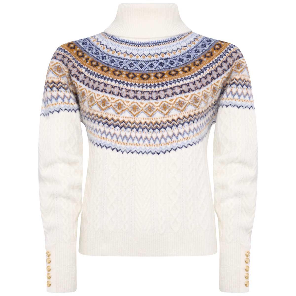 Natural Holland Cooper Womens Rebecca Roll Neck Fair Isle Knit Jumper