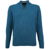 Albert and Maurice Netherton Zip Neck Lambswool Jumper Teal