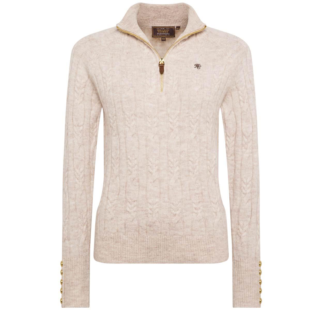 Barley Holland Cooper Womens Bridget Quarter Zip Knit Jumper