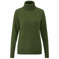 Thyme Alan Paine Womens Rowan Cable Roll Neck Jumper