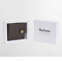 Brown Barbour Mens Bamburgh Deboss Leather Wallet Boxed