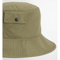 Bleached Olive Barbour Rowane Showerproof Bucket Hat pocket