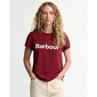 Cranberry Red Barbour Womens Hartland T-Shirt FRONT