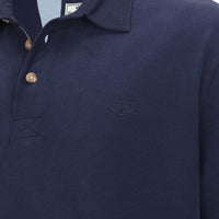 Navy Hoggs Of Fife Mens Moffat Rugby Shirt Chest