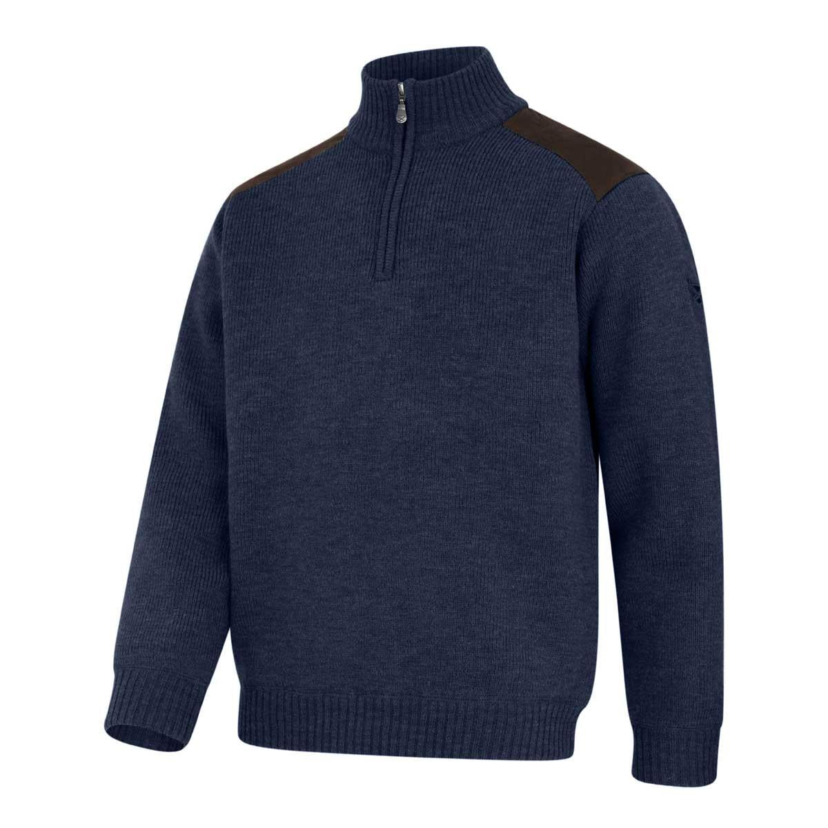 Storm Blue Marl Hoggs Of Fife Mens Hebrides II 1/4 Zip Windproof Pullover