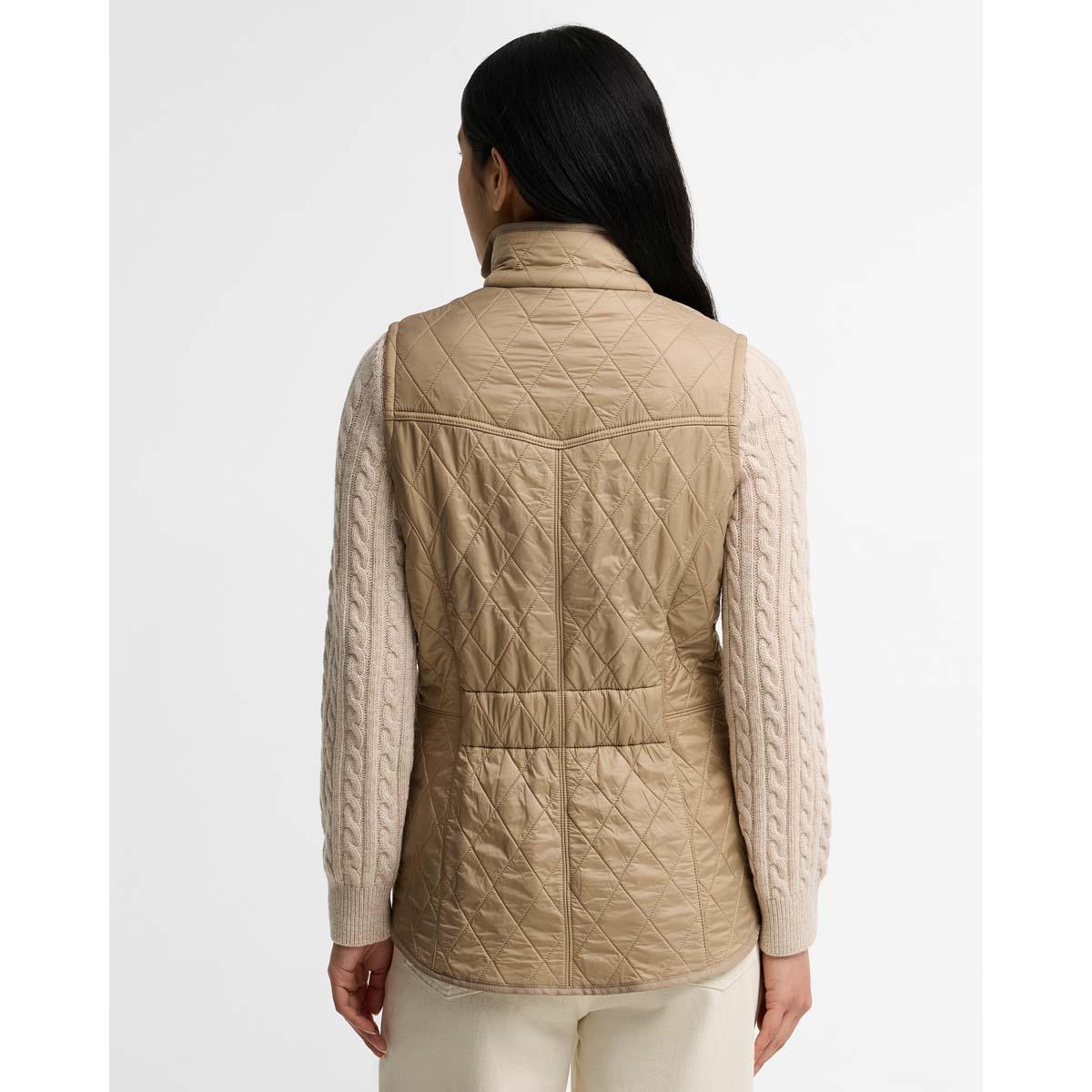 Light Trench/Pearl Barbour Womens Cavalry Gilet Back