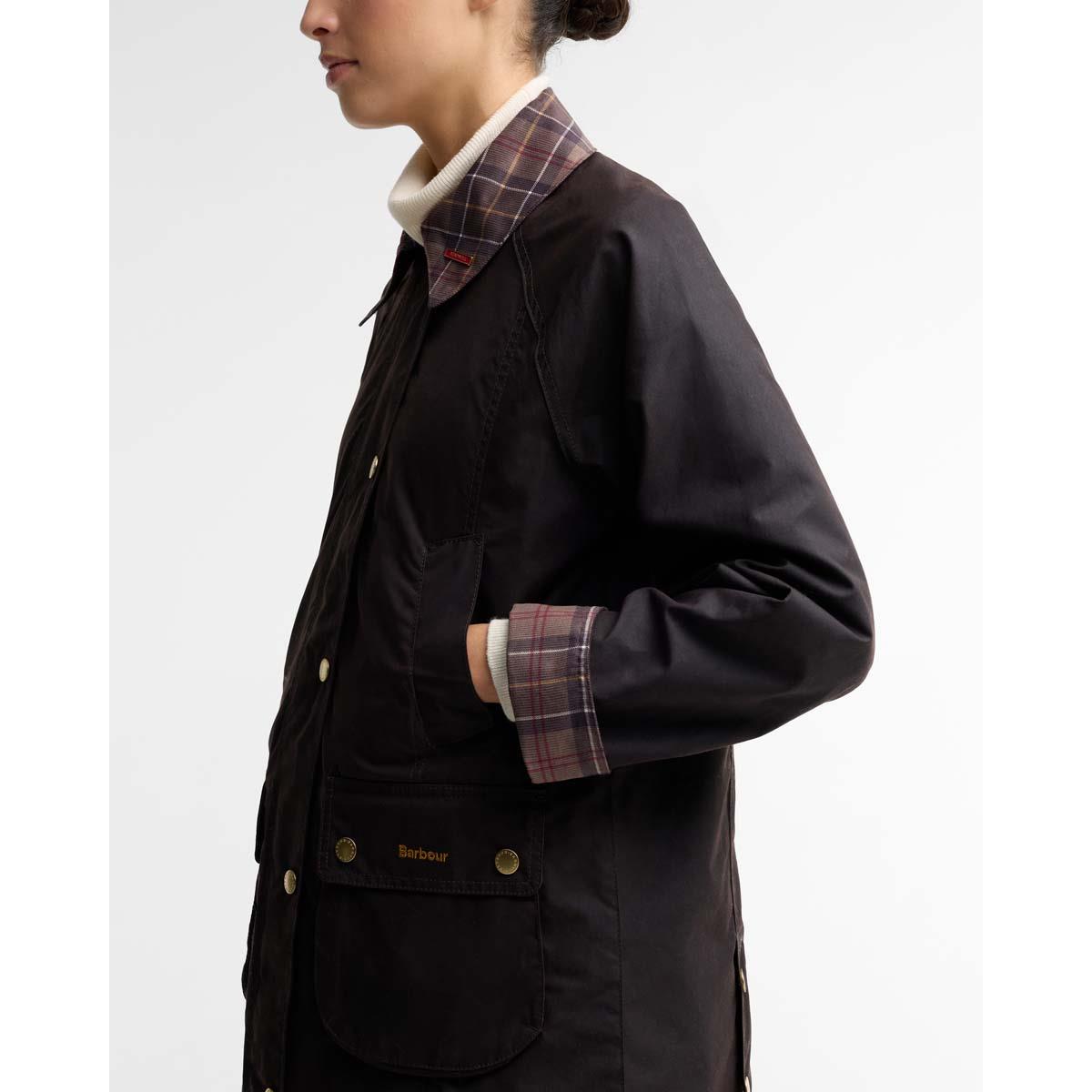 RUSTIC Barbour Womens Icons Tartan Collar Modern Beadnell SIDE