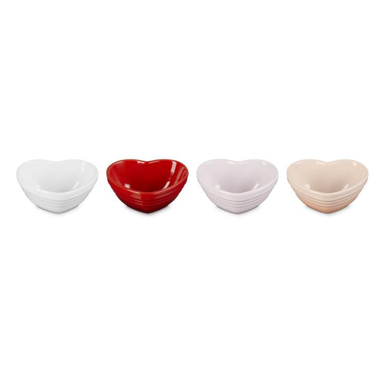 Le Creuset Stoneware Set of 4 Mini Heart Bowls