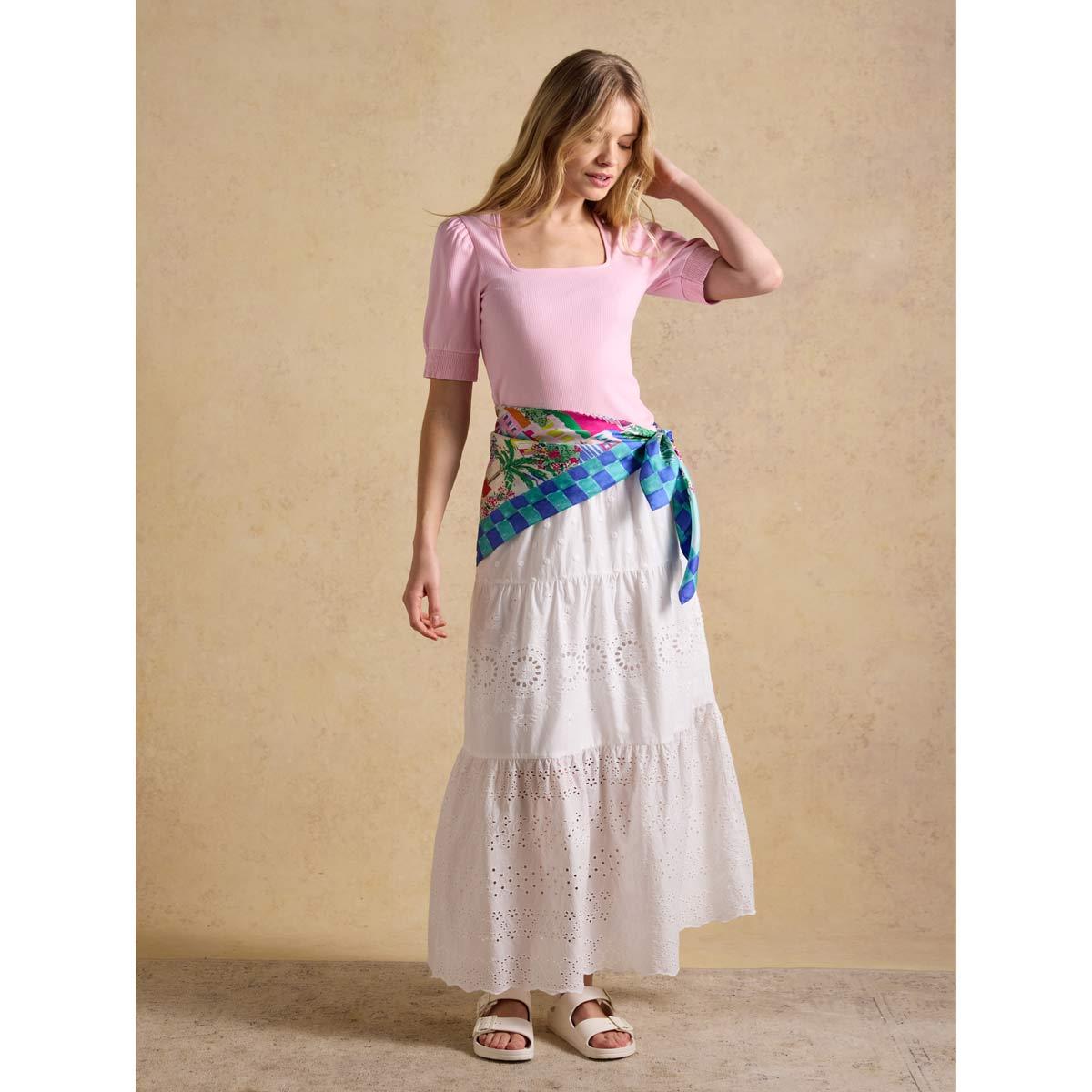 Amalfi Scene Joules Womens Bloomfield Silk Scarf Worn at the Waist