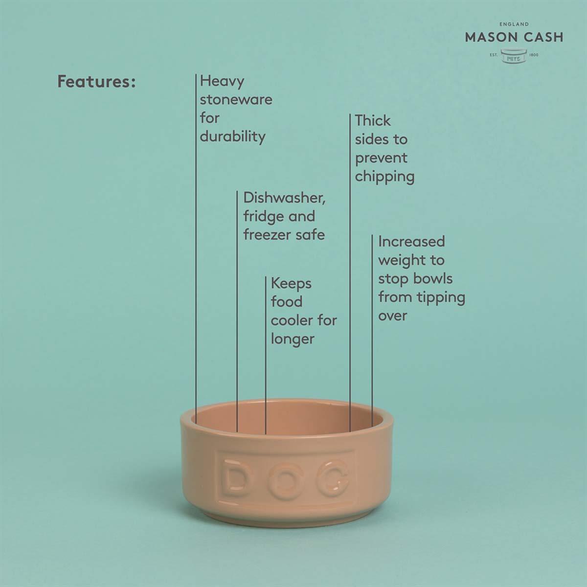 Mason Cash Cane Lettered Dog Bowl 13cm INFO2