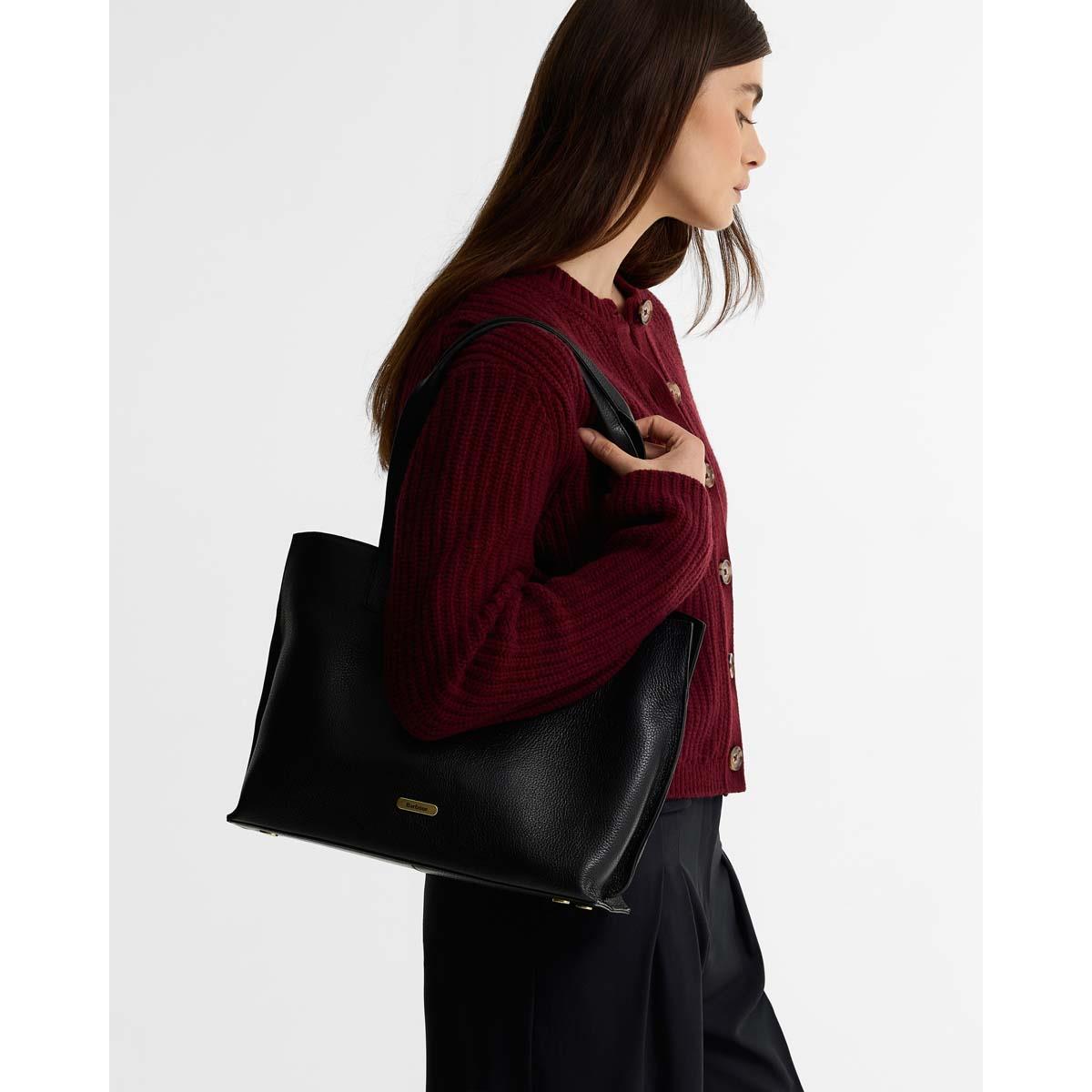 Barbour Alder Large Leather Tote Bag