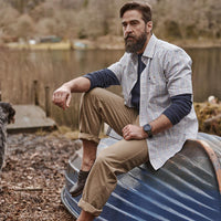 Blue/Olive Hoggs Of Fife Mens Kessock SS Tattersall Shirt Lifestyle 2