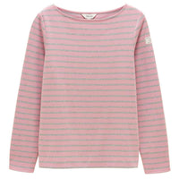Pink/Grey Marl Joules Womens Harbour Striped Top