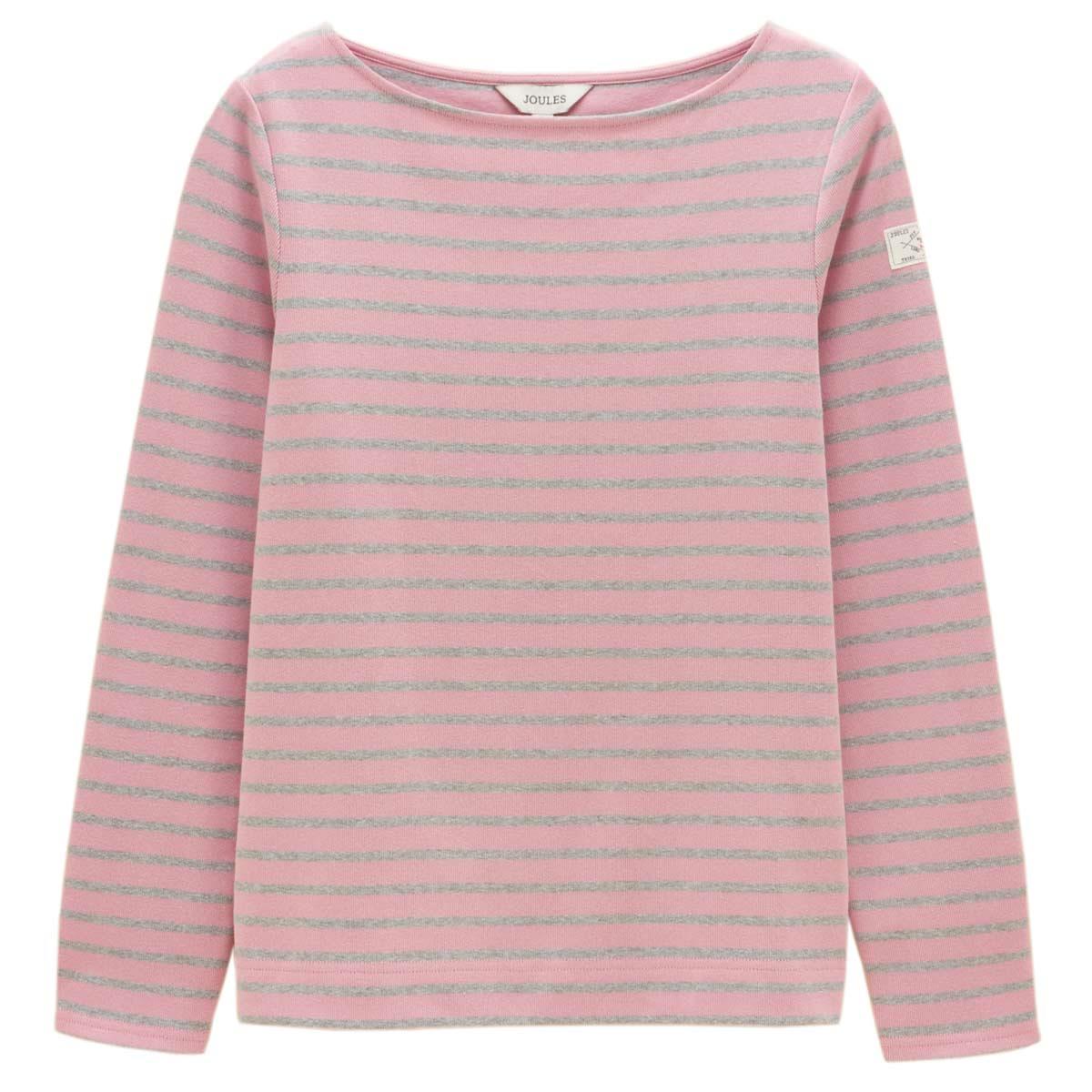 Pink/Grey Marl Joules Womens Harbour Striped Top