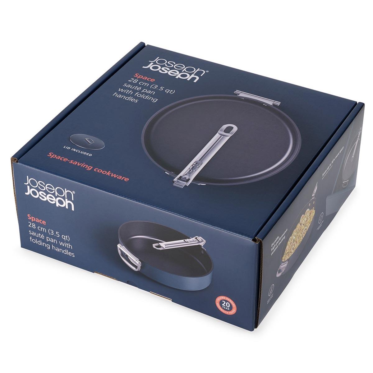 Joseph Joseph Space Folding Handle Ceramic Non-stick Saute Pan With Lid Boxed