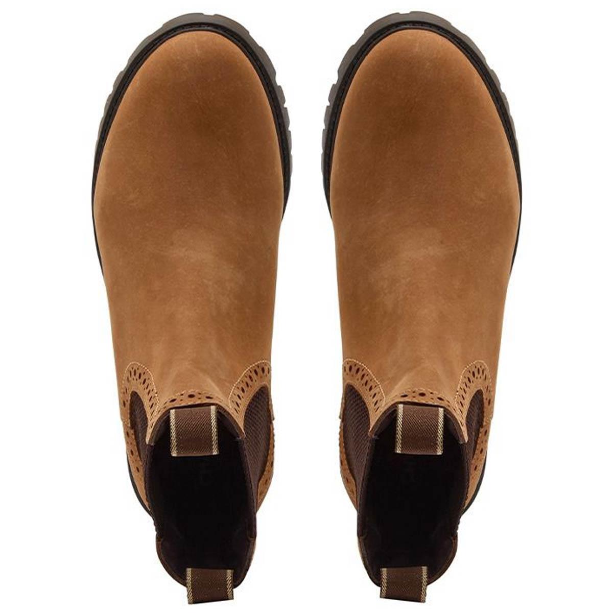 Tan Chatham Womens Moreton Brogue Chelsea Boot Top