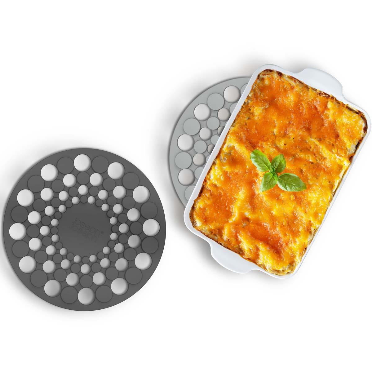 Grey Joseph Joseph Spot-On Set of 2 Round Silicone Trivets SET