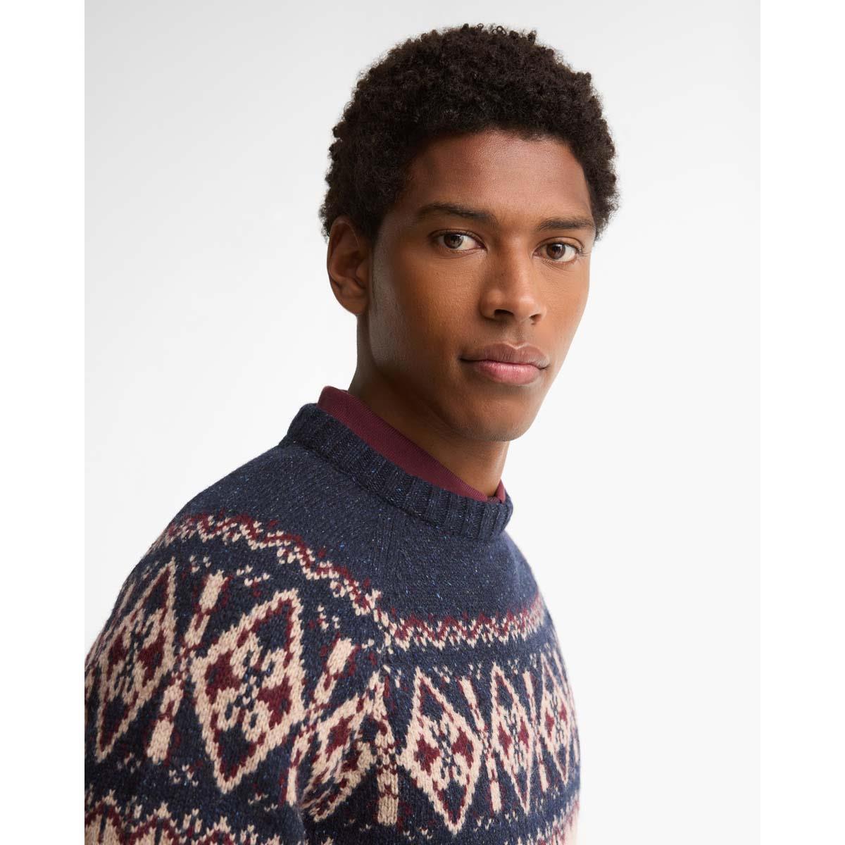 Barbour Mens Tisbury Fairisle Crew Neck Jumper