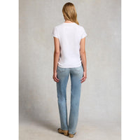 White Holland Cooper Womens Monogram Tee On Model Full Length Rear