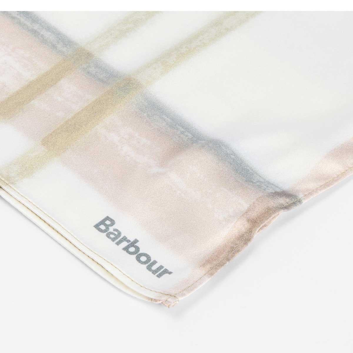Silver Peony Check Barbour Gianna Head Scarf logo