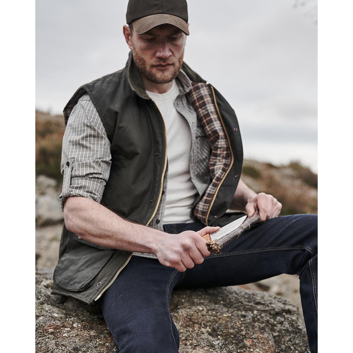 Hoggs Of Fife Mens Padded Waxed Waistcoat