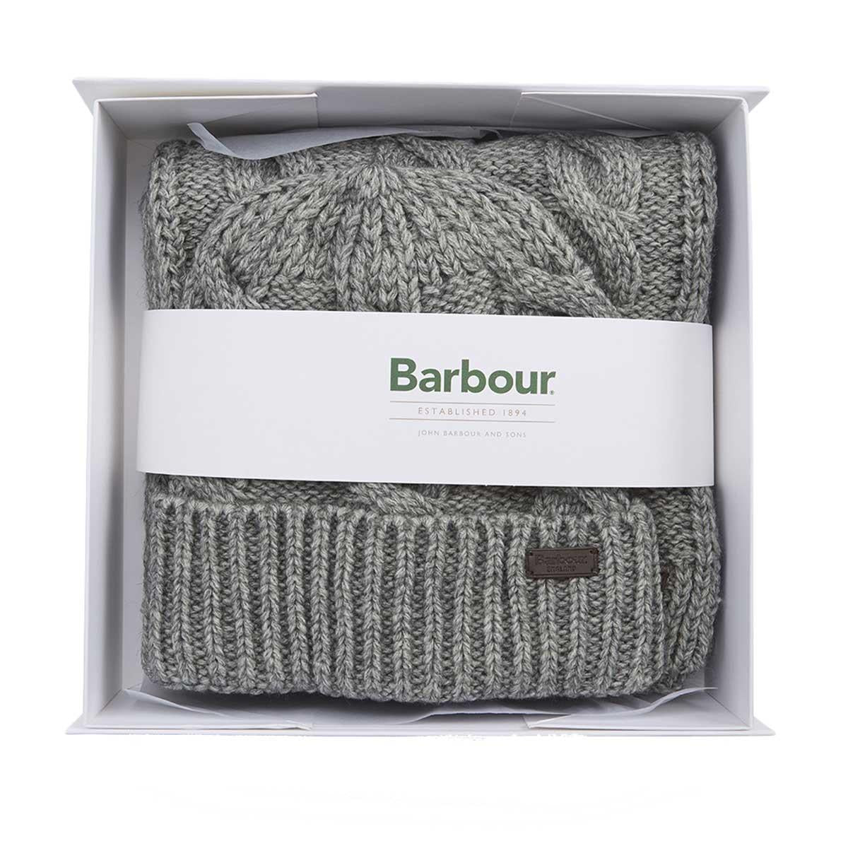 Barbour Mens Jesmond Beanie and Scarf Gift Set