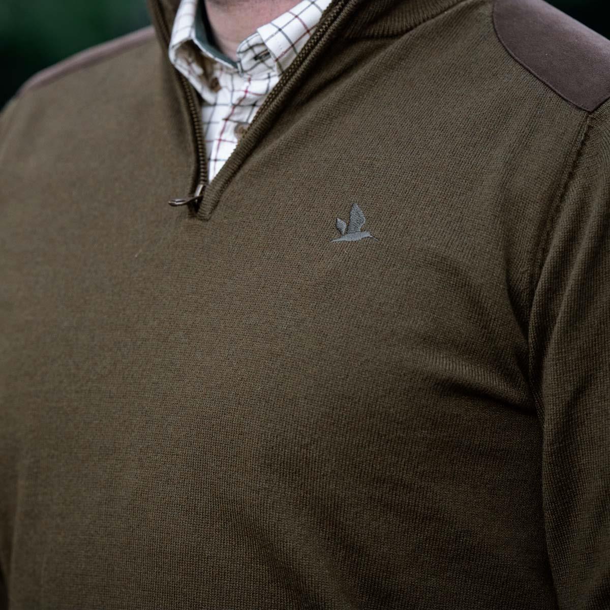 Light Pine Seeland Mens Pine Half Zip Sweater LS6