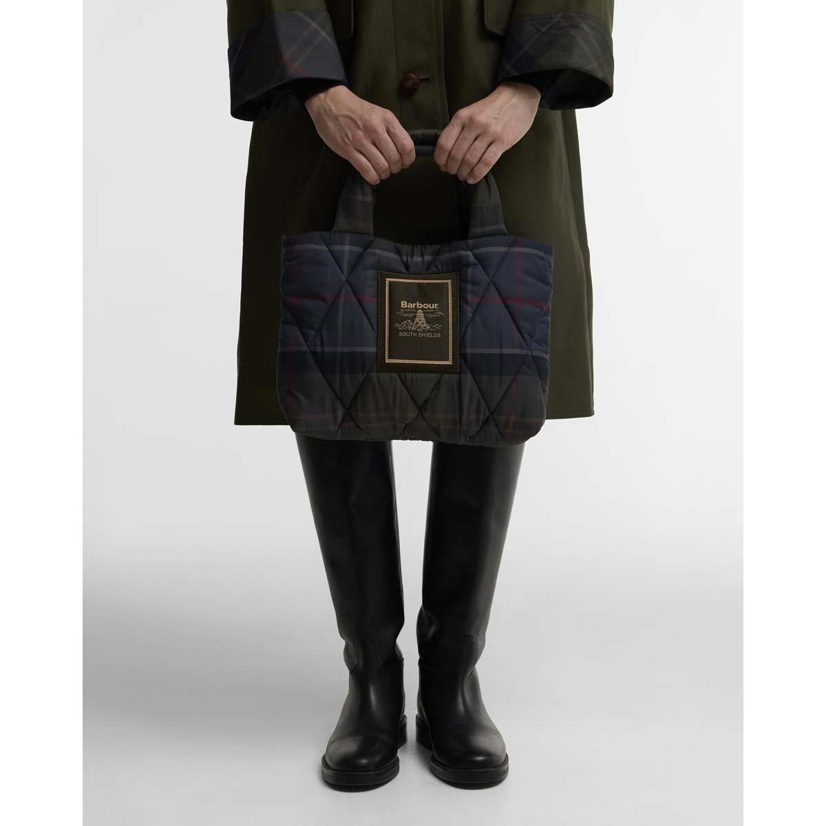 Barbour Womens Tartan Arlene Mini Quilted Tote Bag