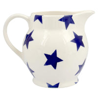 Emma Bridgewater Blue Star Half Pint Jug Handle to the side