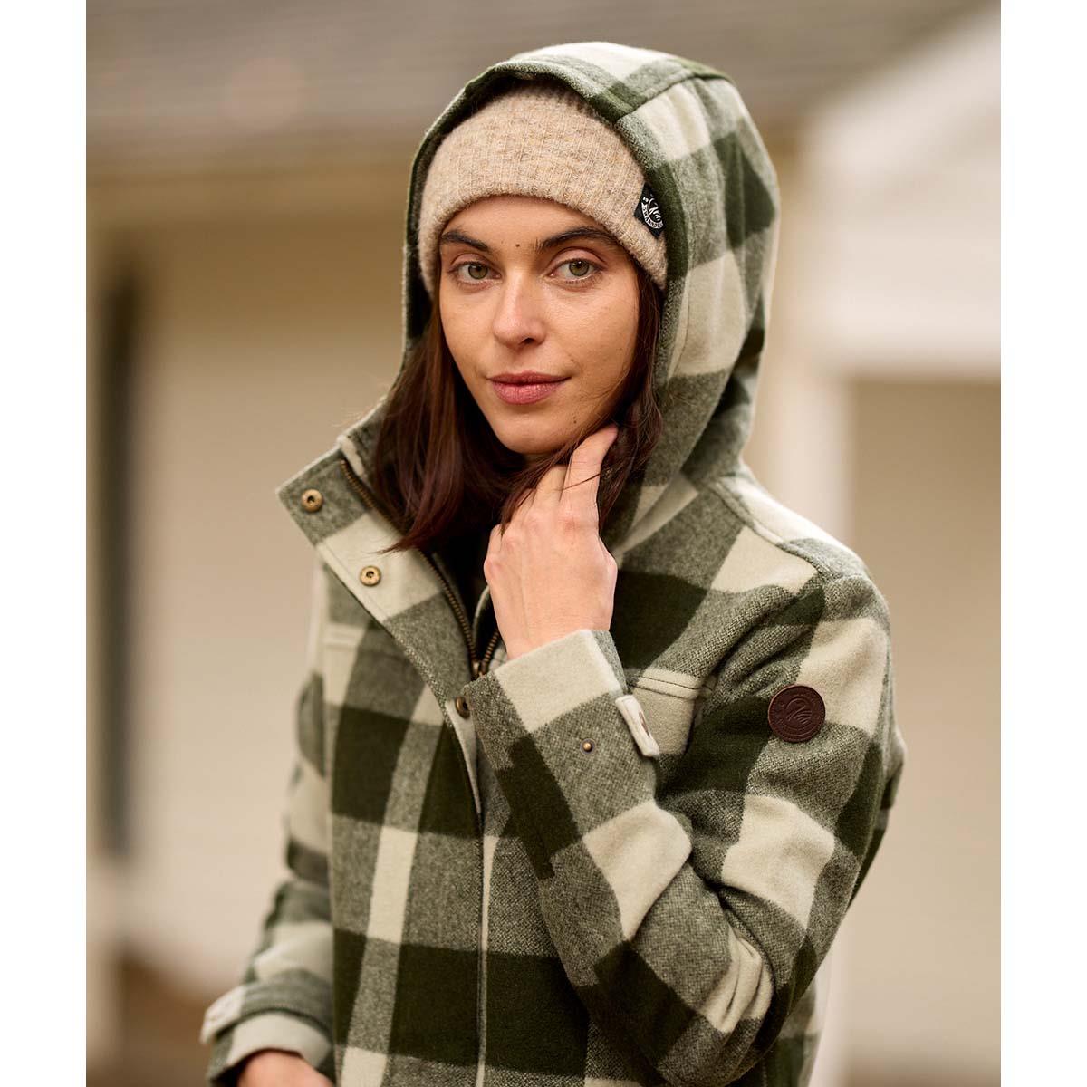 Limestone Check Swanndri Annmore Wool Overcoat LS2